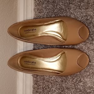  Peep Toe Slip Wedge Pump